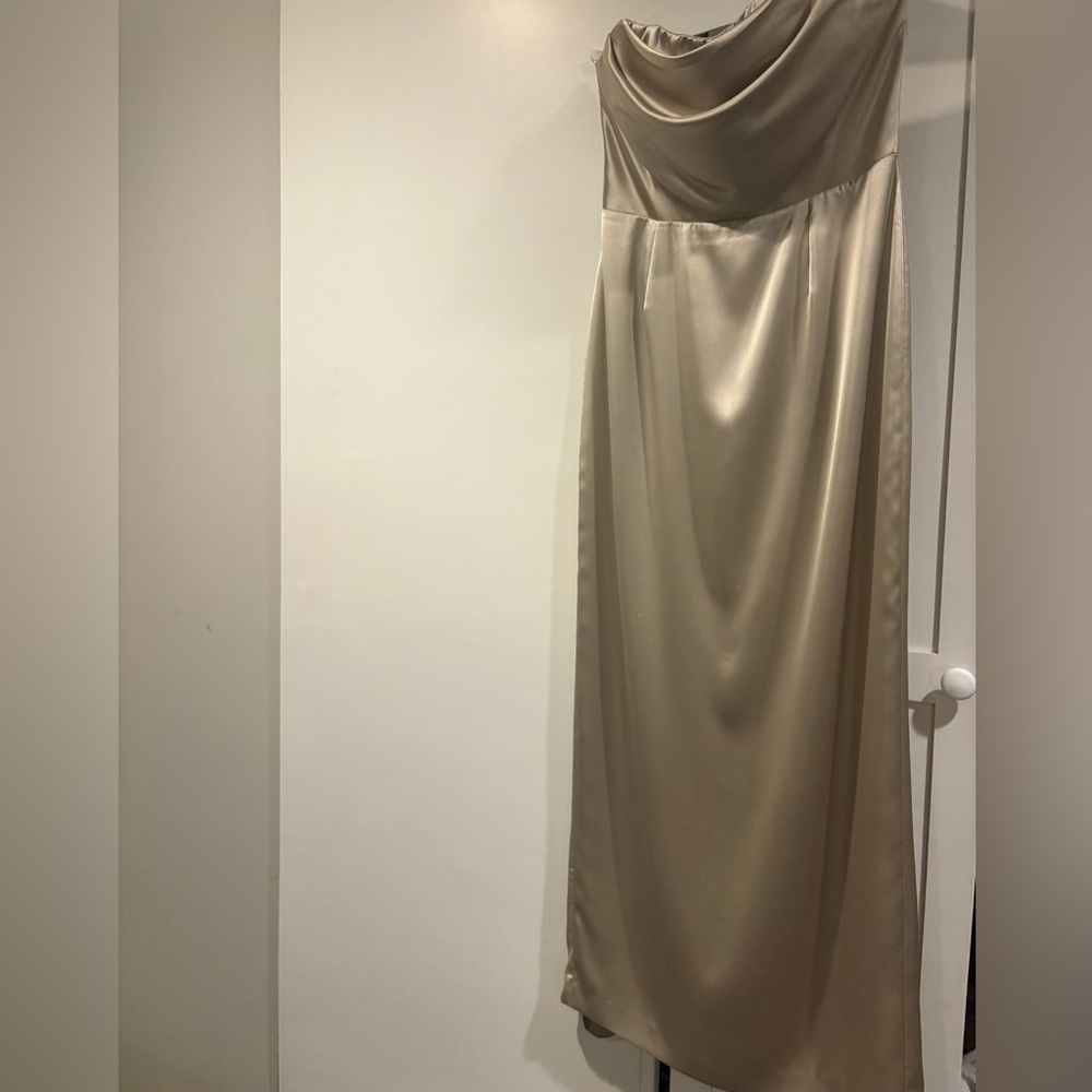 Champagne Strapless Dress - Picture 3 of 5